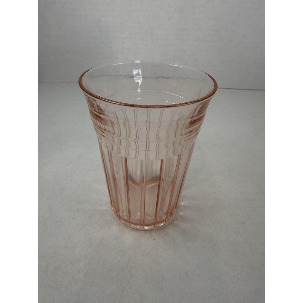 Hazel Atlas New Century Pink 4 1/8" Flat Tumbler Depression Glass